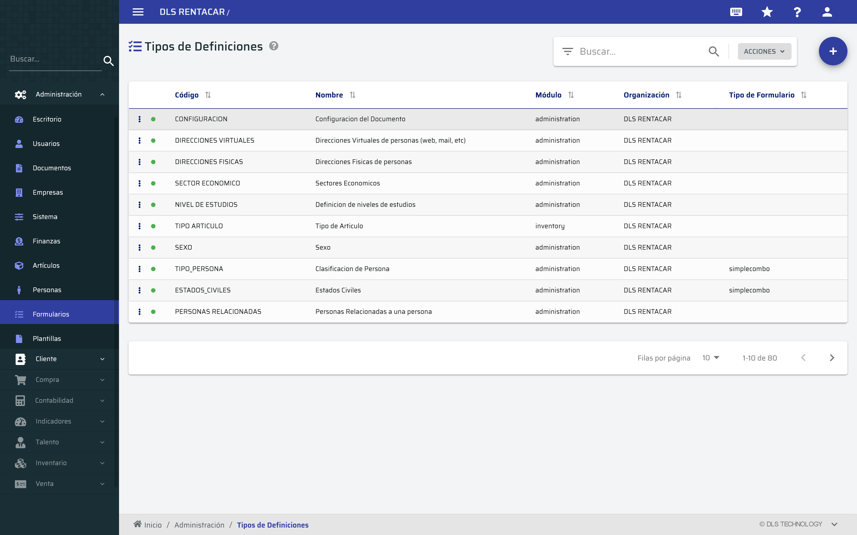 Tipos de Definiciones