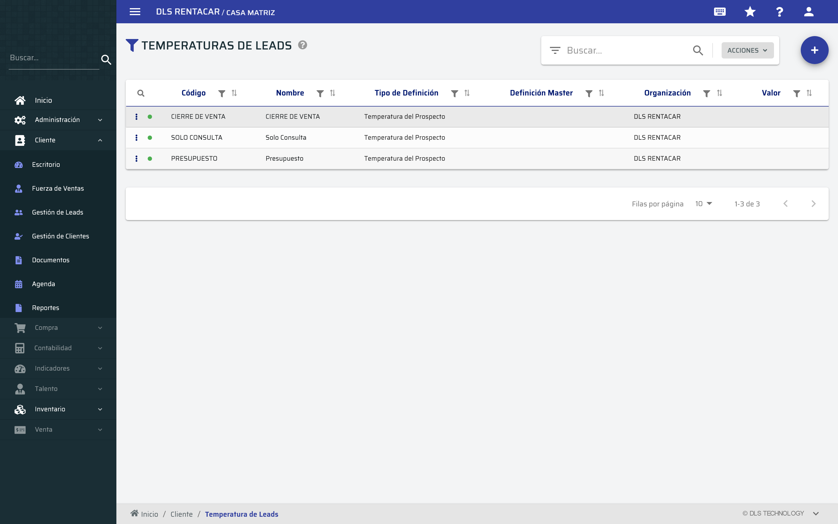 Temperaturas de Leads