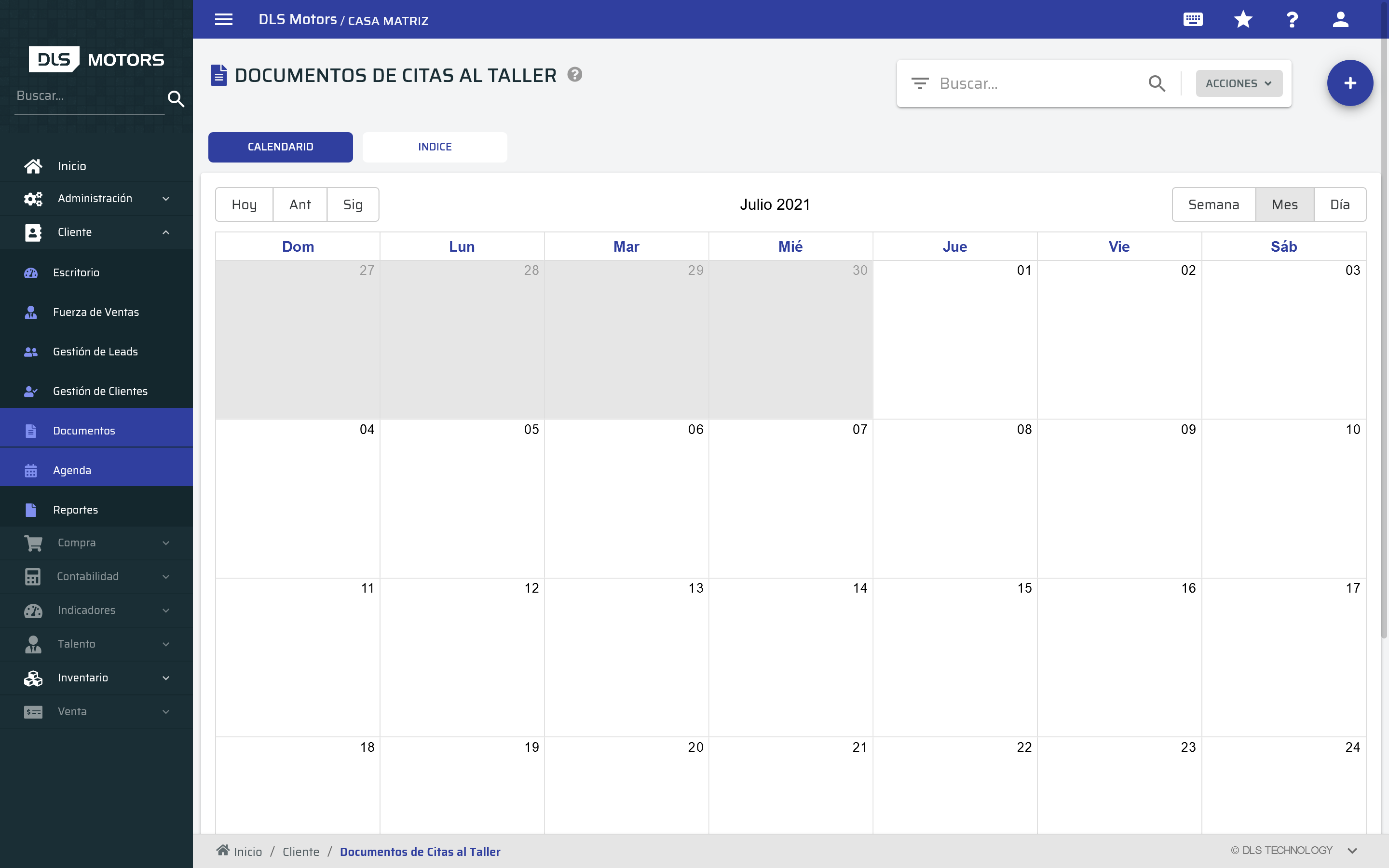 Documentos de Citas al Taller o Agenda