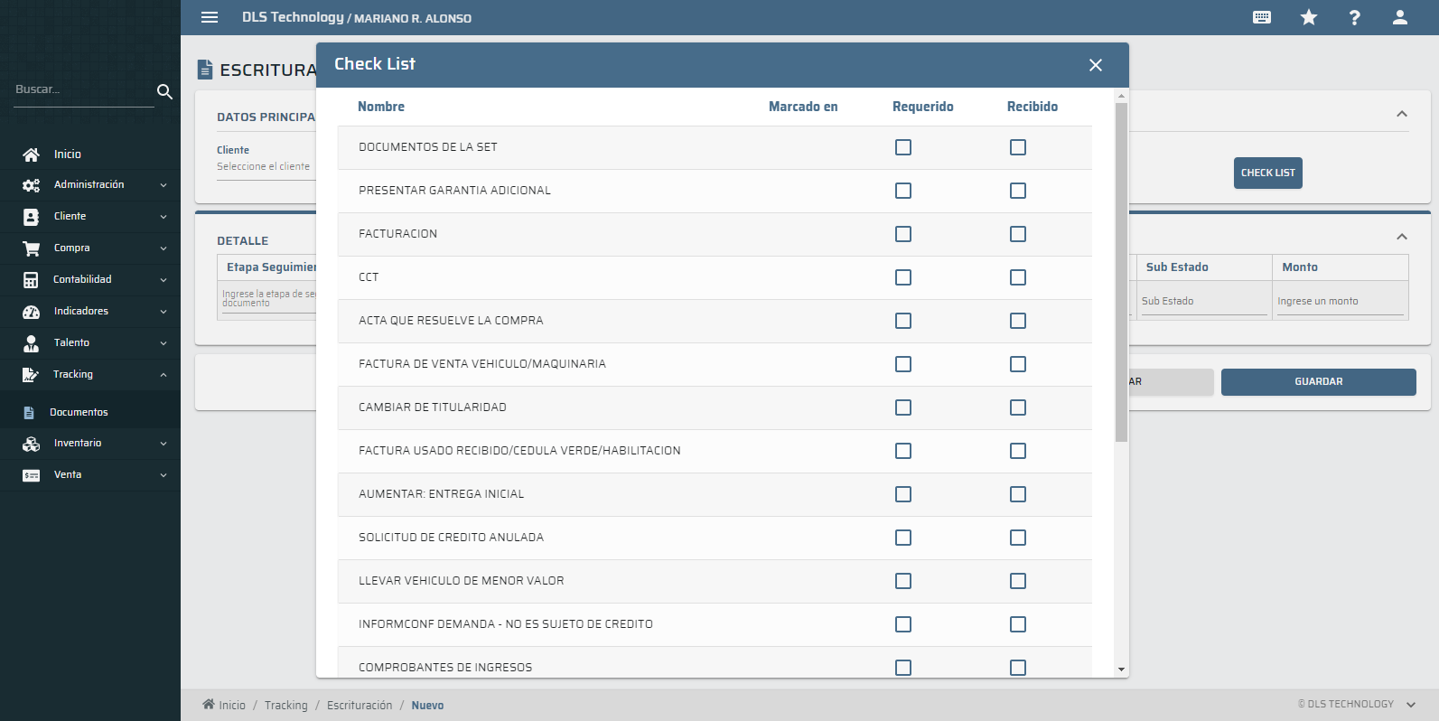 Escrituración - CheckList